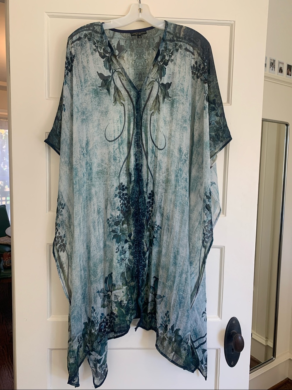 Alberto Makali Teal and Navy Floral Kimono
